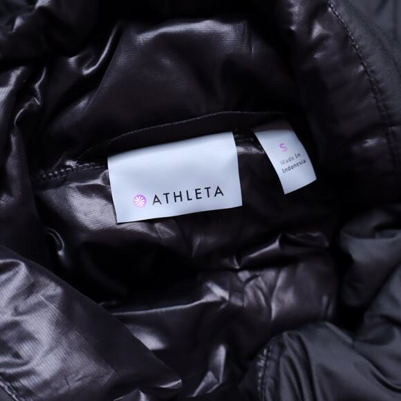 ATHLETA Downabout Vest Black Goose Down Fill Puffer High Neck Full Zip Women's S - Picture 9 of 11